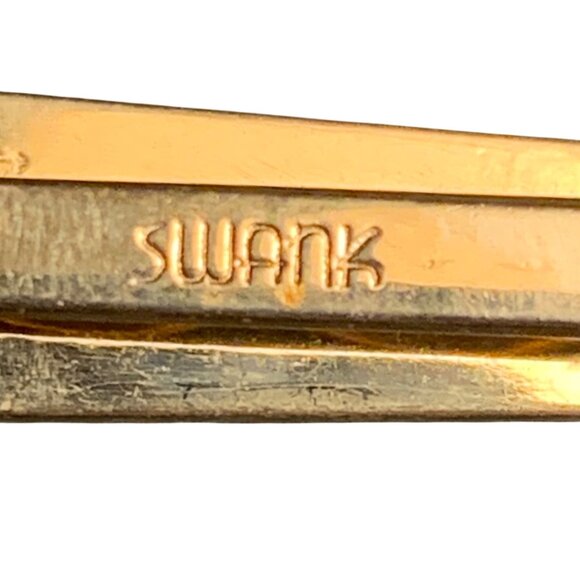 Vintage Swank Signed Gold-Tone Tie Clip Bar Open Work Wavy Cutout Design - Picture 2 of 6